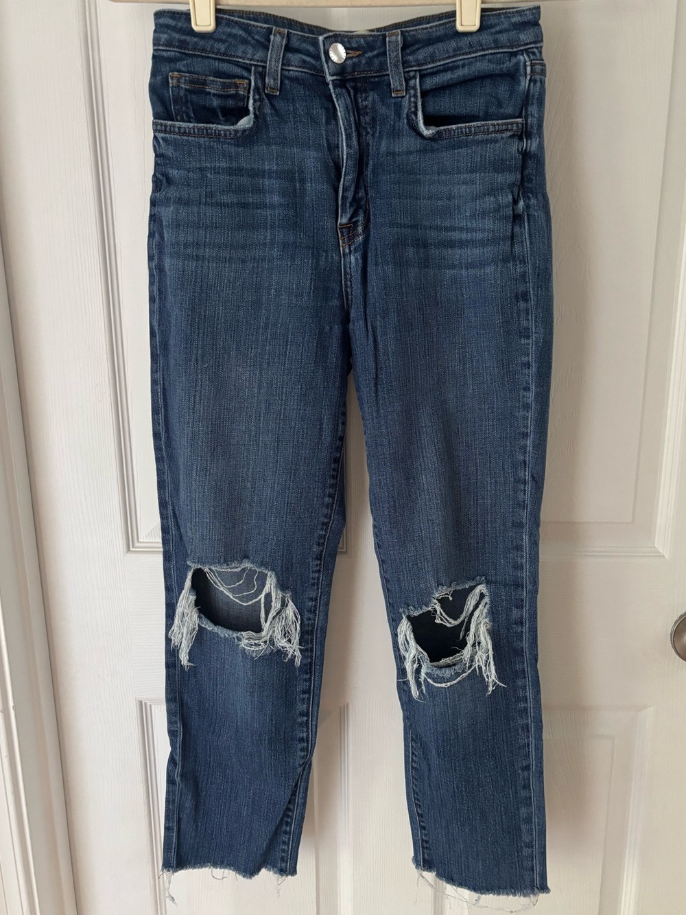 L’Agence Dark Blue Distressed Jeans